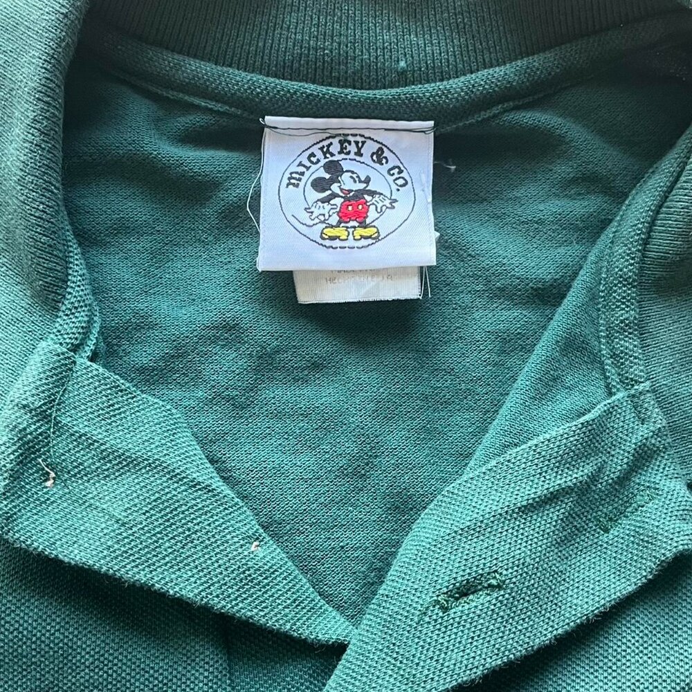 Vintage Green Mickey Mouse Golf Polo, Disney Polo, Men's Large Polo, Cotton Polo - Picture 4 of 7